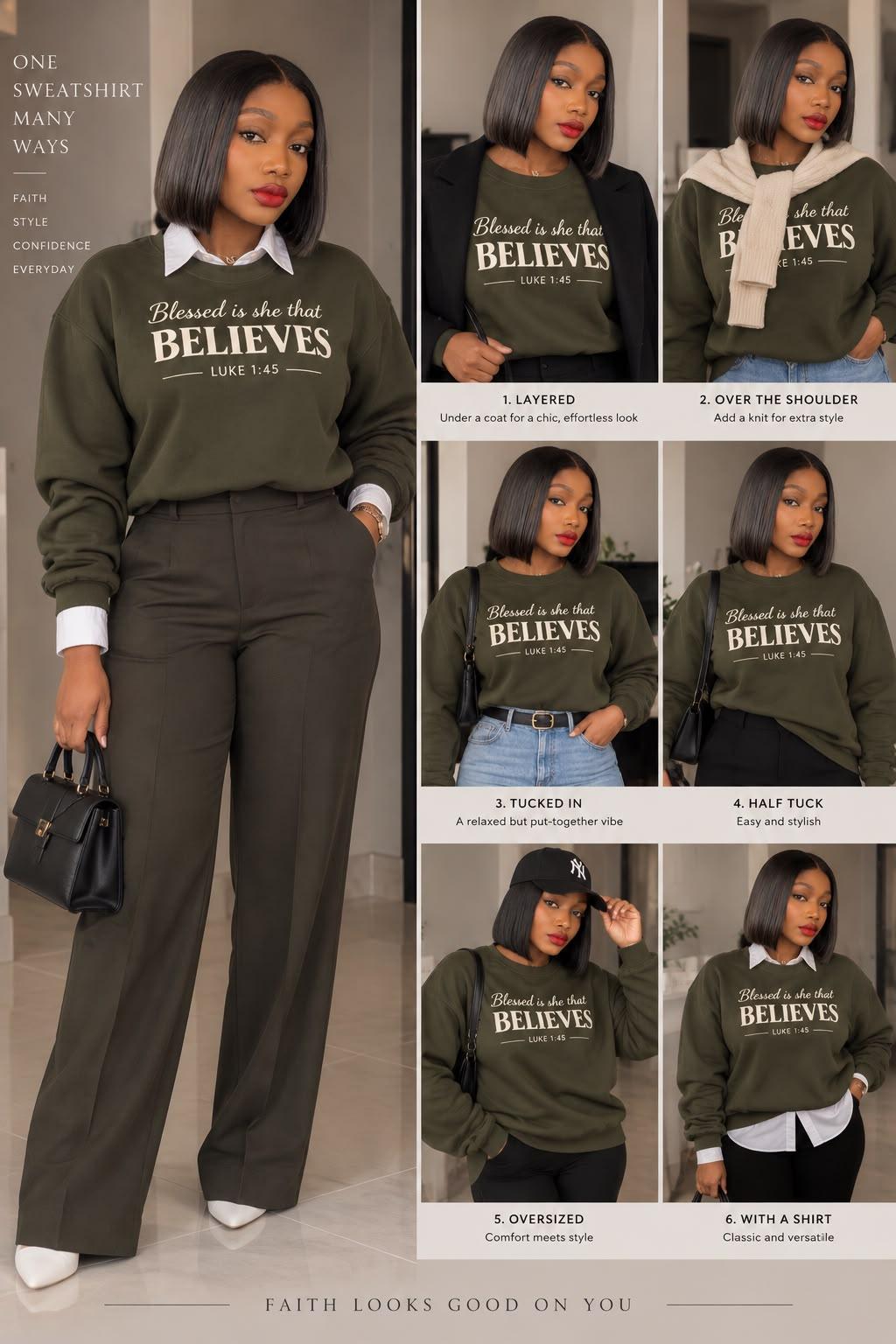 One sweatshirt, many ways to wear it — Flossy Wears styling guide